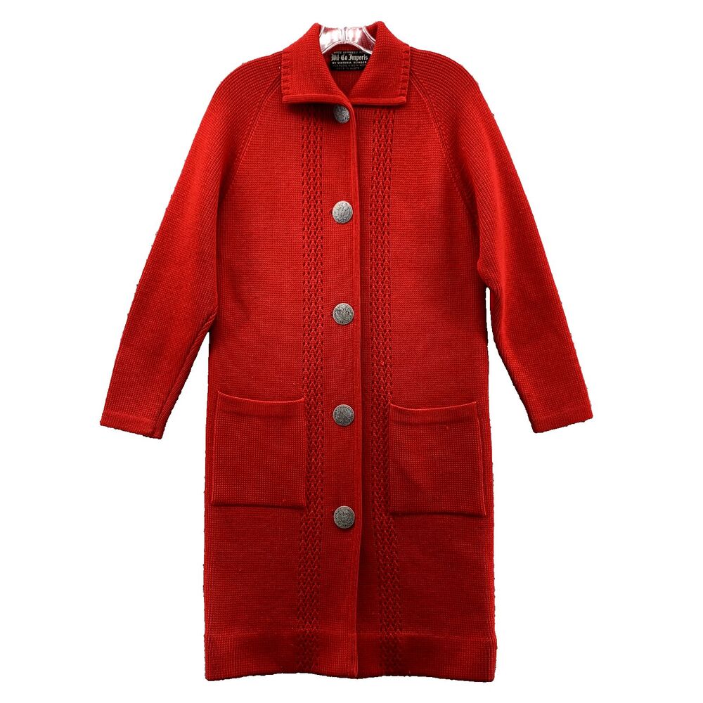 Victoria Klinger Virgen Wool Coat Women S/M Red Duster Corpcore Academia Classic